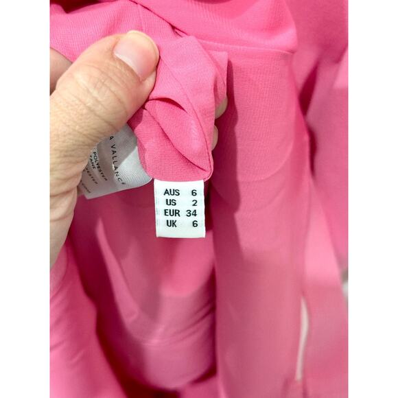 NWT Rebecca Valance Love Bow Sleeveles V-Neck Midi Sheath Dress Pink Women's 6 - Picture 9 of 10